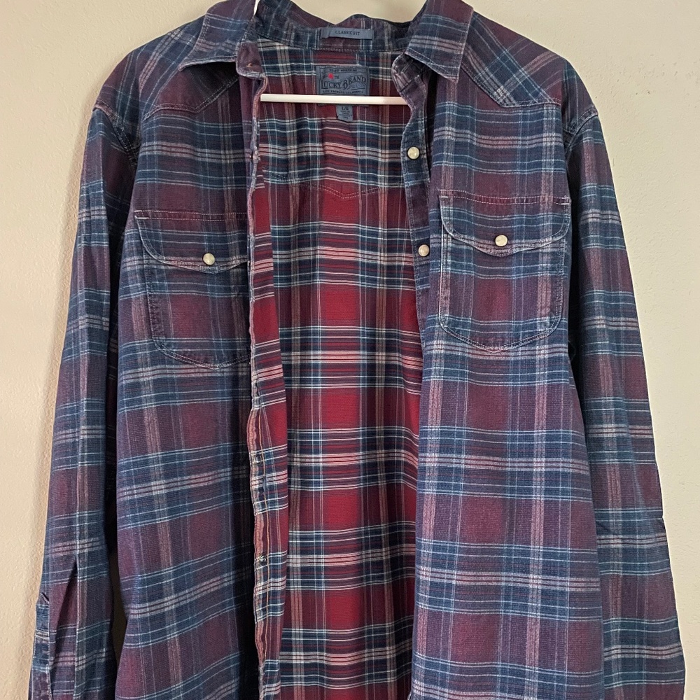 Lucky Brand Long Sleeve Dobby Western Shirt.